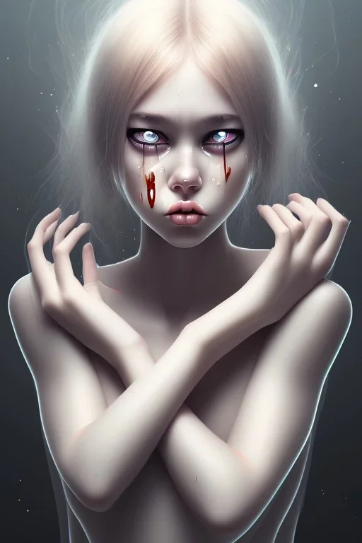 Crying girl, sad, expressive, emotive, frowning