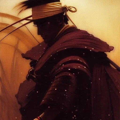 portrait of 'Mushizou-Ninja Scroll',ancient japanese armor, painting by gaston bussiere, greg rutkowski, yoji shinkawa, yoshitaka amano, tsutomu nihei, donato giancola, tim hildebrandt, oil on canvas, cinematic composition, extreme detail,fit full head inside picture,16k