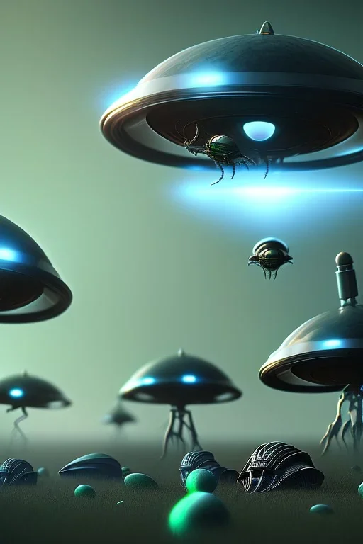 alien invasion clean art NFT, blender 3d