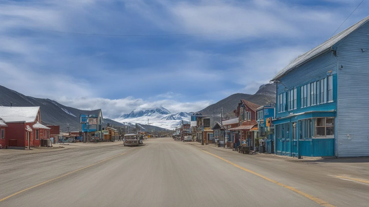 Dawson, Yukon Territory, street scene, beautiful composition, award-winning photograph, astonishing realism