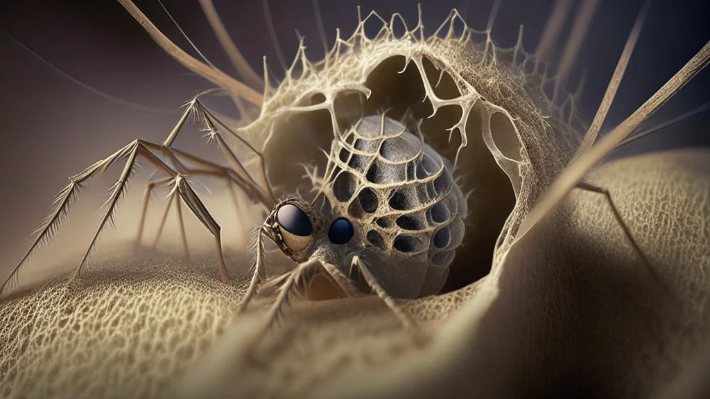 spider nest hatching out of someone's eardrum