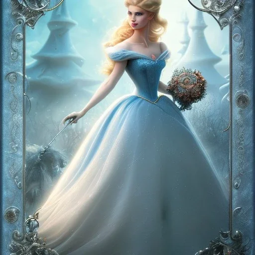 extrem tim burton style cinderella, ultra detailed,