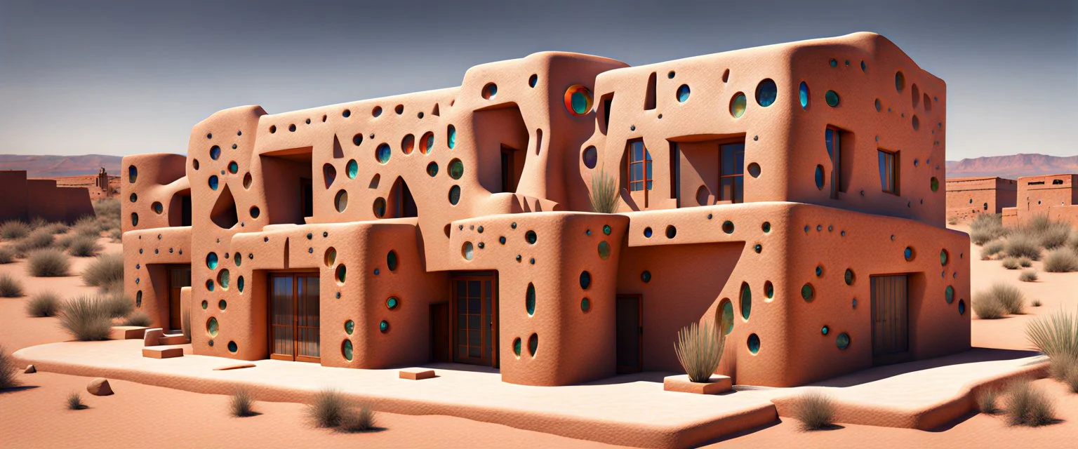 antieuclidian geometry Pueblo jeweled house