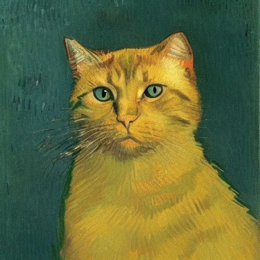 Portrait of a cat by Van Gogh