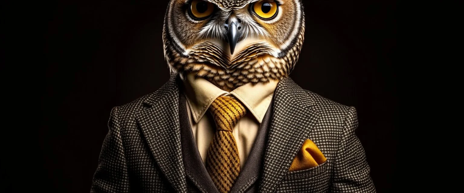 Owl dressed in a business suit