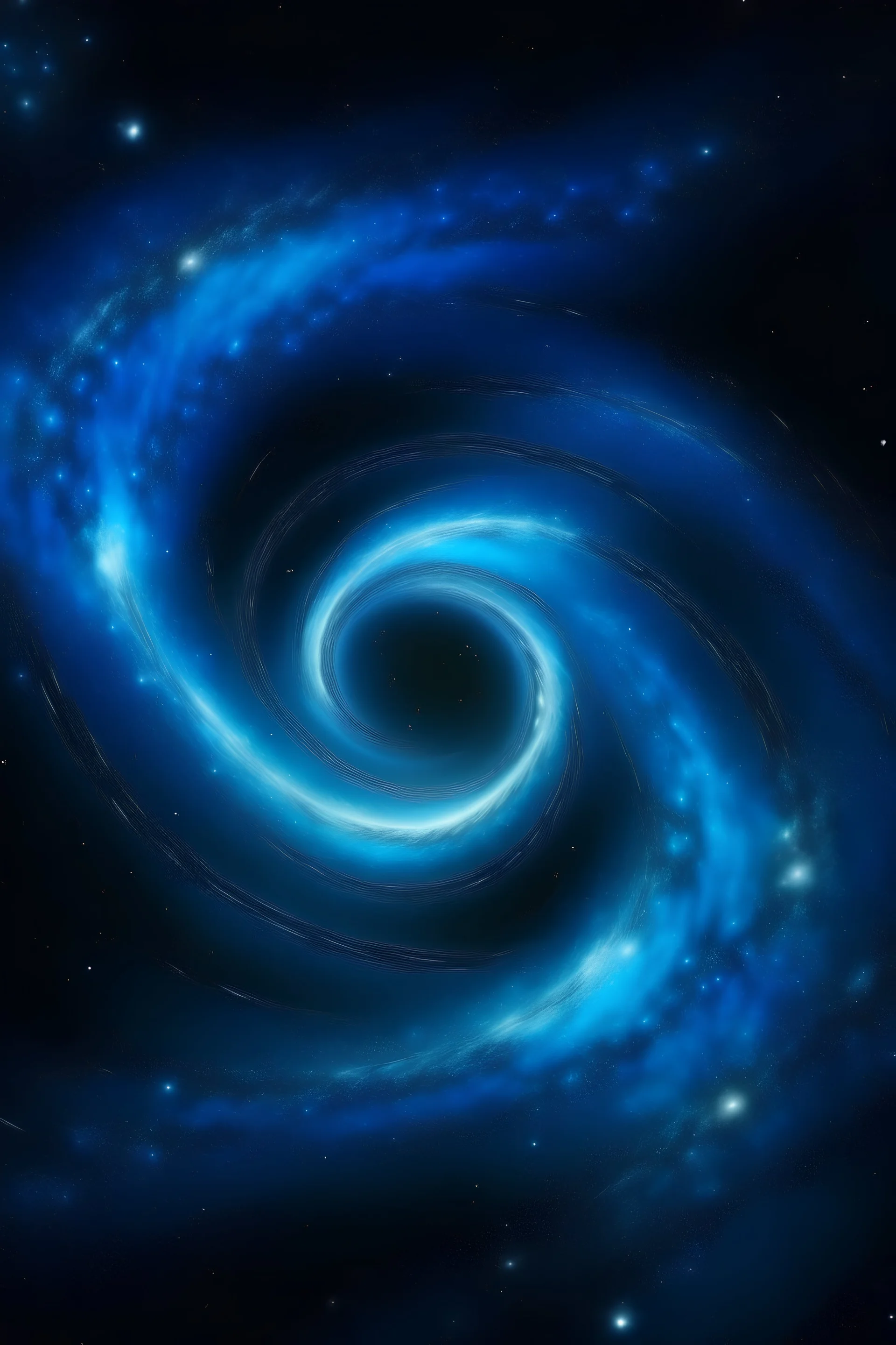 gif of a blue galaxy coliding with another galaxy