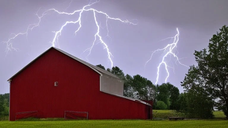 lightening strikes barn