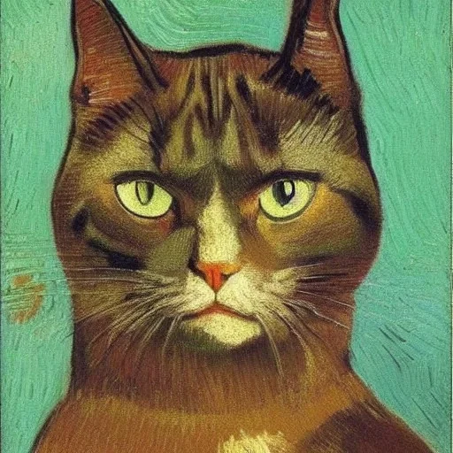 Portrait of a cat by Van Gogh