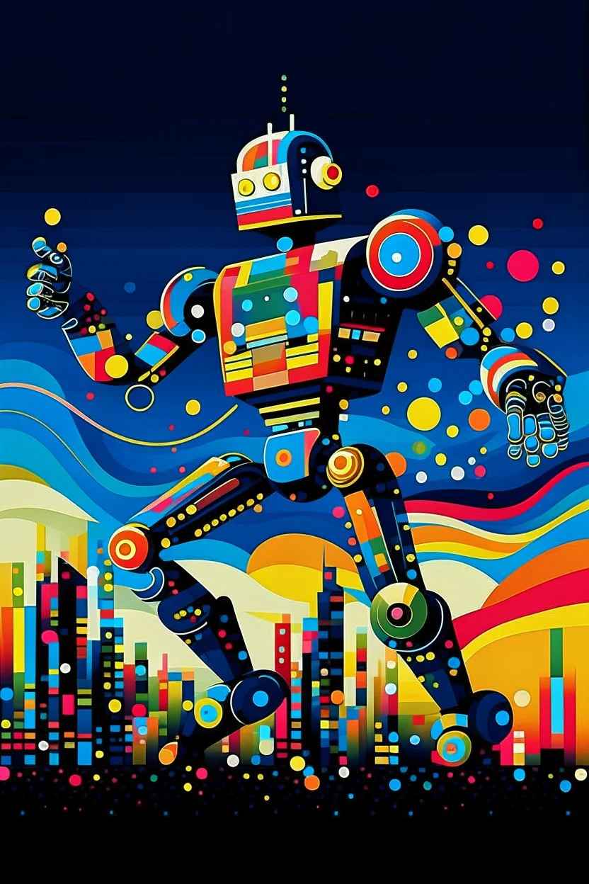 abstract robot dancer electronica music STYLE OF Hiroshi Nagai