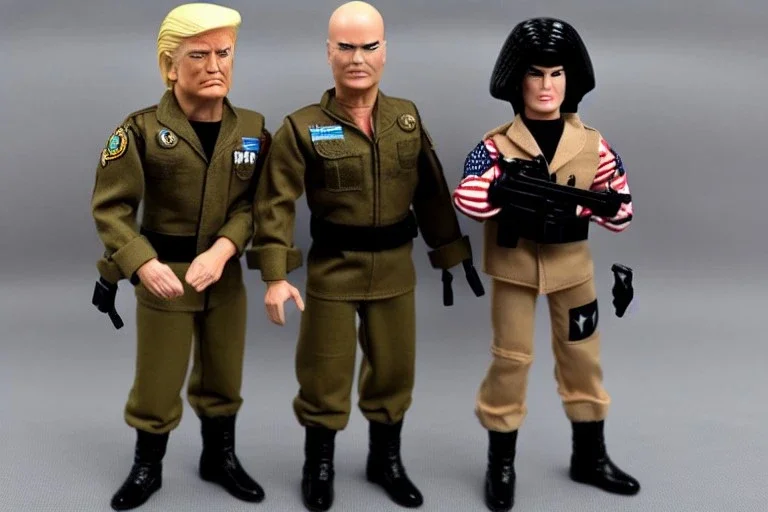 Donald Trump g.i. joe toy doll wearing black boot