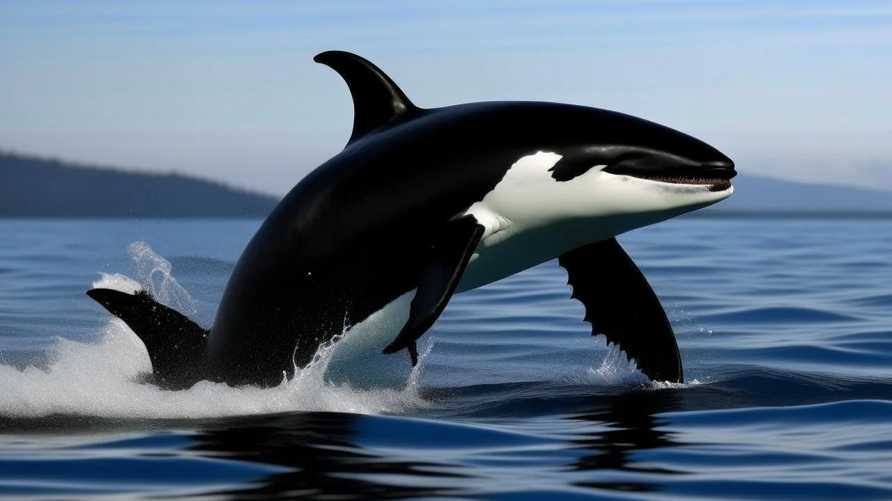 killer whale jumping out of the water