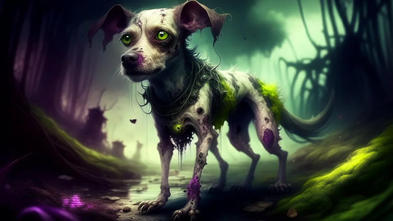 zombie hund in einer fantesy welt