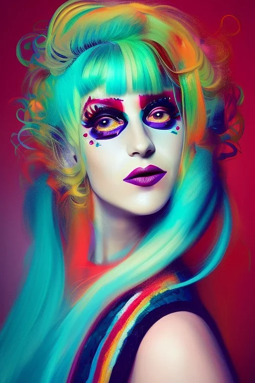 Extremly rich alternative opera artist Nena Lissou known for her colorful style portrait