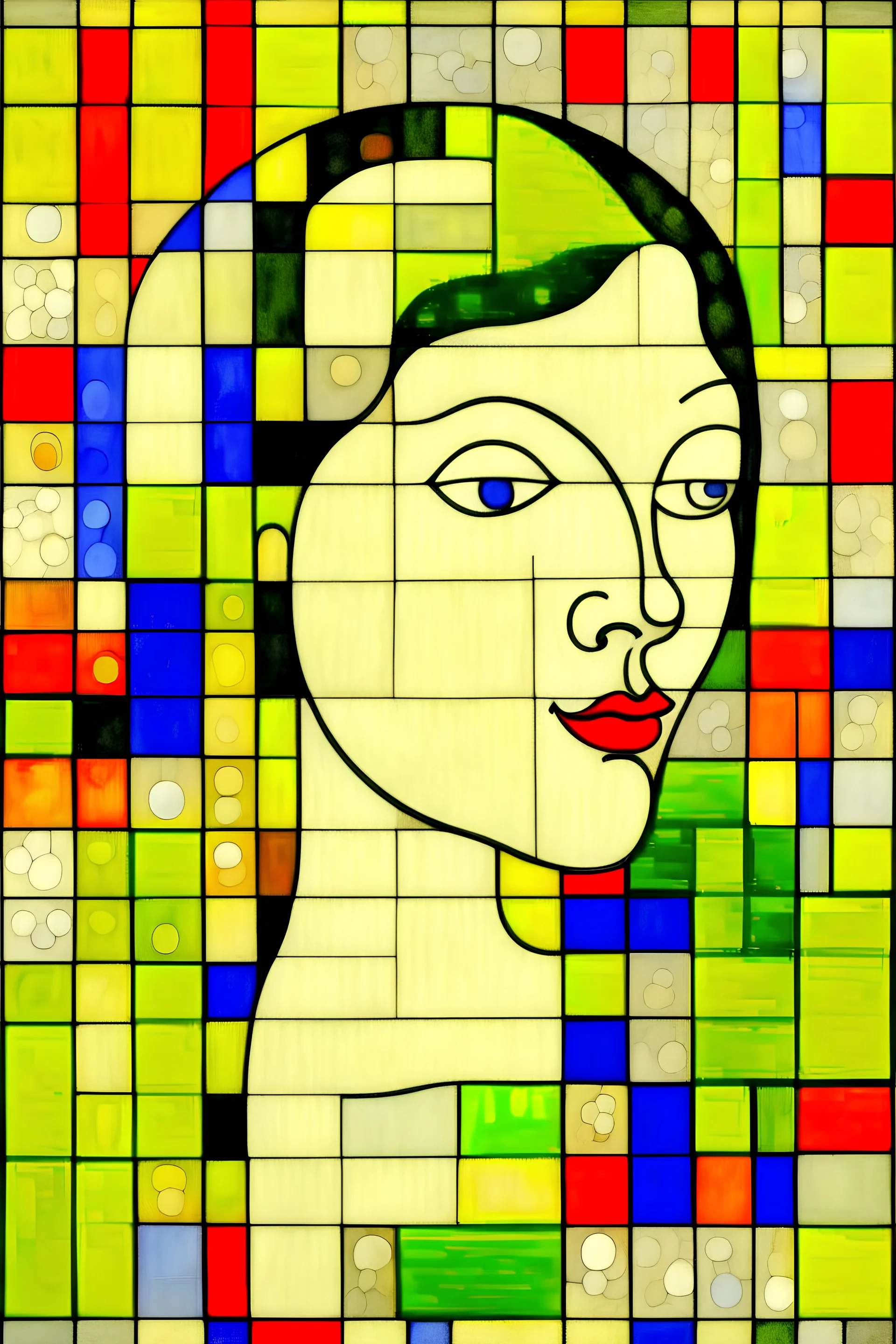 a beautiful woman by Piet Mondrian