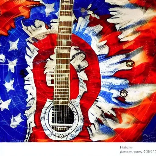 PEACE electric guitar PEACE psychedelic hippie trippy acid LSD PEACE GUITAR peacesign AMERICAN FLAG