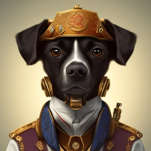 3D close-up cute dog portrait, steampunk, 1800, 8k resolution