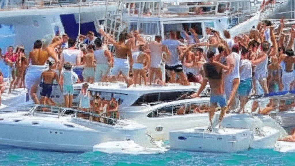 rowdy party on yacht causing damage