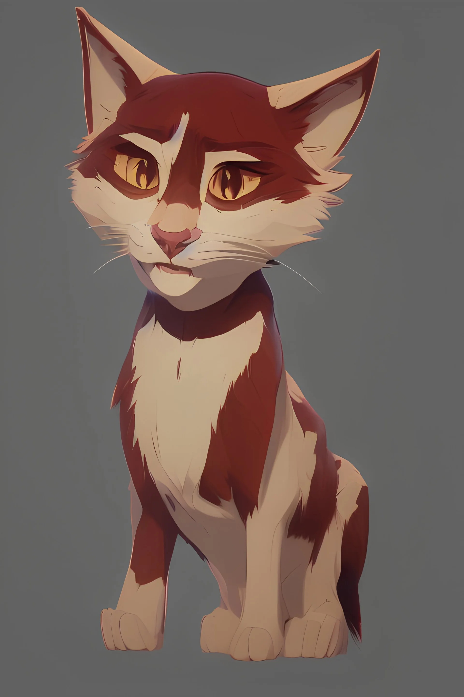 portrait of animal cat like cartoon network style