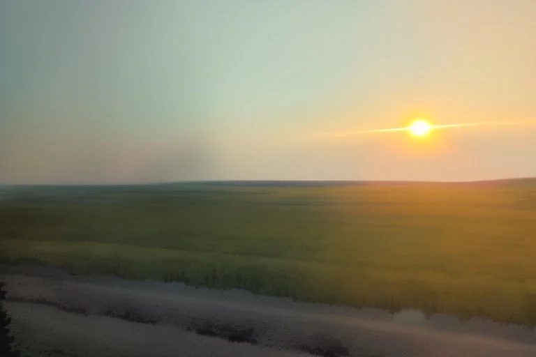 Hazy sunset in Alberta