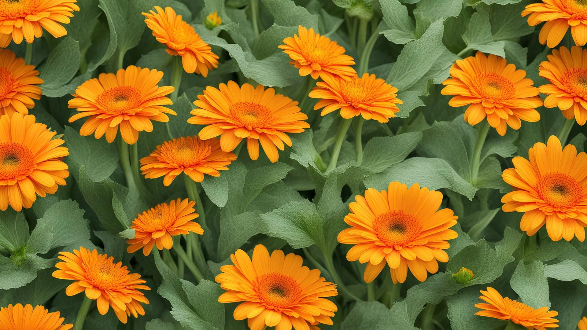 Calendula. Flowers with leaves isolated on white