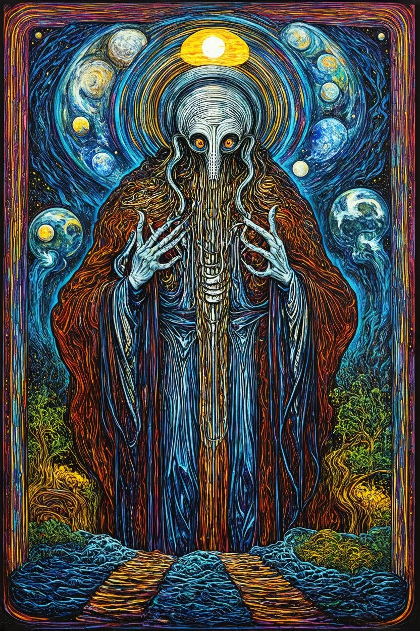 faith is not blind but is loyalty to the unseen universe; in the style of Hundertwasser and Giger