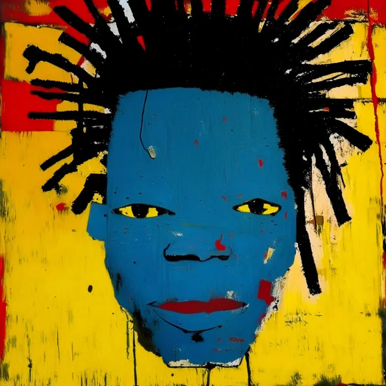 face bye Jean-Michel Basquiat, acrylic painting