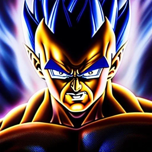 Ultra detailed fullbody Portrait in oil on canvas of Vegeta merges wolverine,extremely detailed digital painting, extremely detailed face,crystal clear Big glowing eyes, mystical colors ,perfectly centered image, perfect composition, rim light, beautiful lighting,masterpiece,8k, stunning scene, raytracing, anatomically correct, in the style of robert e howard and Wizyakuza and Ohrai Noriyoshi and Simon Bisley and uncannyknack