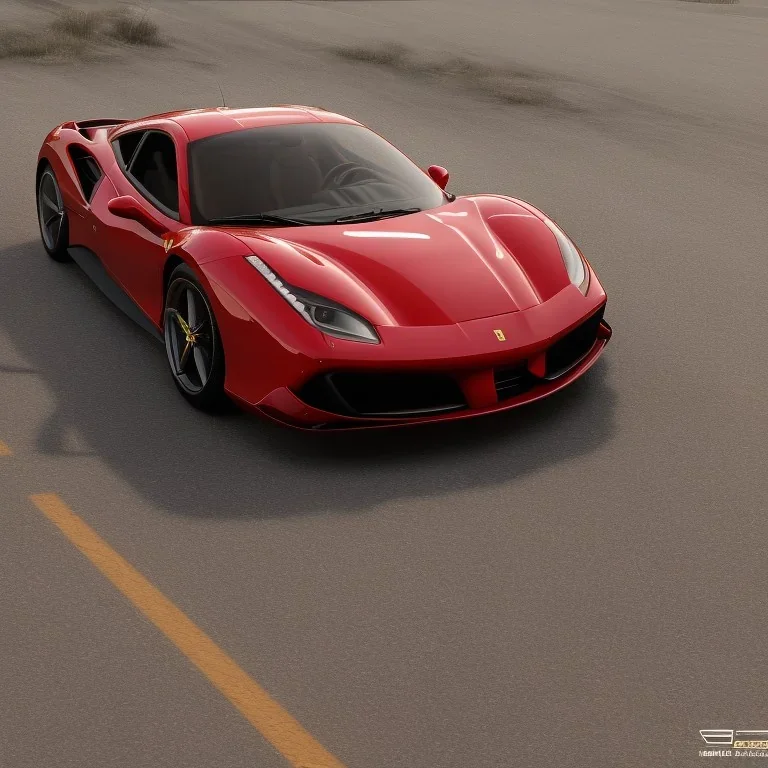 Ferrari 488 with an empty background