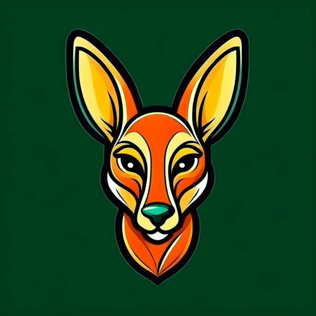 Kangaroo Mascot Logo in the style of 1997 pop culture, Fancy, Professional, Hotel Logo.