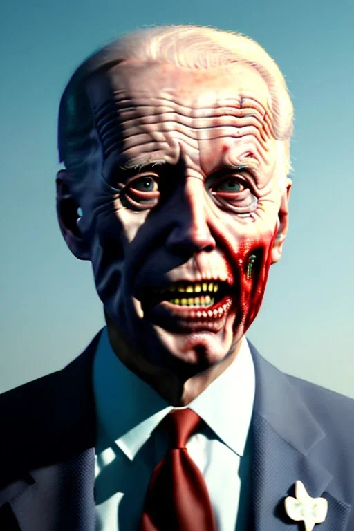 Ultra realistic image, joe biden zombie, zombie performance, suit, skull, blood, torn arm, night, walking twisted, waist up view, thriller style, dark ambient, highly detailed, White House background, concept art, unreal engine 5, god rays, ray tracing, RTX, focal lighting, ultra detail, volumetric lighting, 3d, finely drawn, high definition, high resolution.