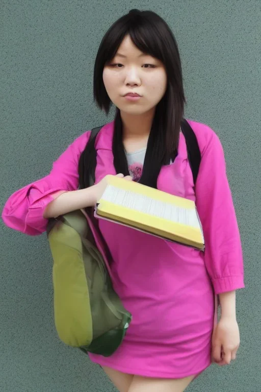 Portrait lady, full body shot, full-color medium shot, japanesehighschool Studyplace nerdcore skin-tight