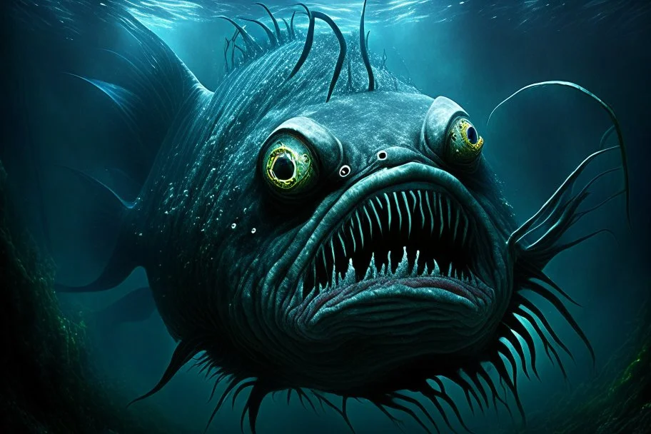 big cursed deep sea fish