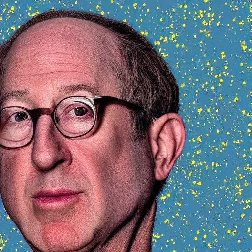 portrait of Jerry Saltz created from billions of exploding stars