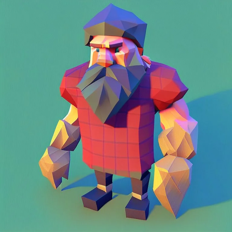 low poly lumberjack