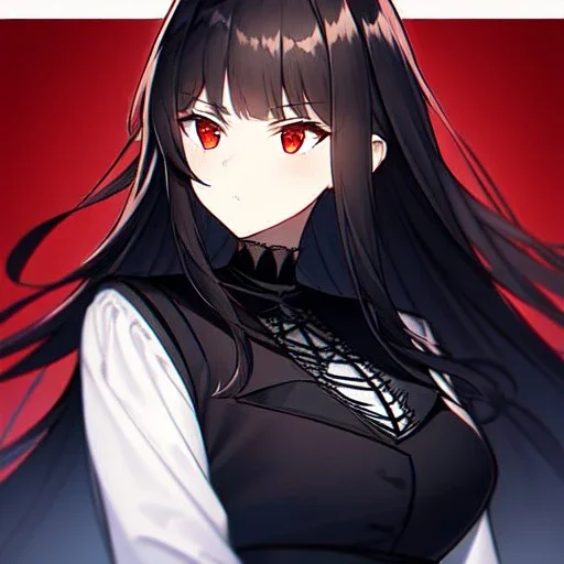 portrait anime vampire, long hair, red eyes, noble black robe, Blood, background Gothic castle, hyper detailed, intricately detailed, gothic, ambiguous lines image, flat dimensional style, flat lines, rough drawing --ar 2:3