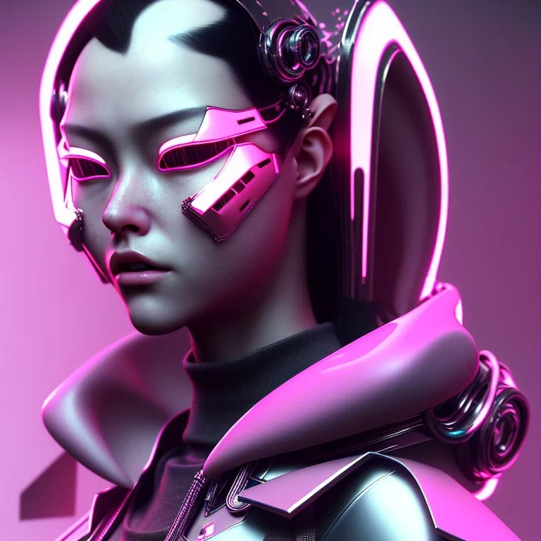 Portrait, Front image, latex rabbit mask, cyberpunk Asian woman, black pink color, highly detailed, concept art, smooth, unreal engine 5, god rays, ray tracing, RTX, lumen lighting, ultra detail, volumetric lighting, 3d, finely drawn, high definition, high resolution.