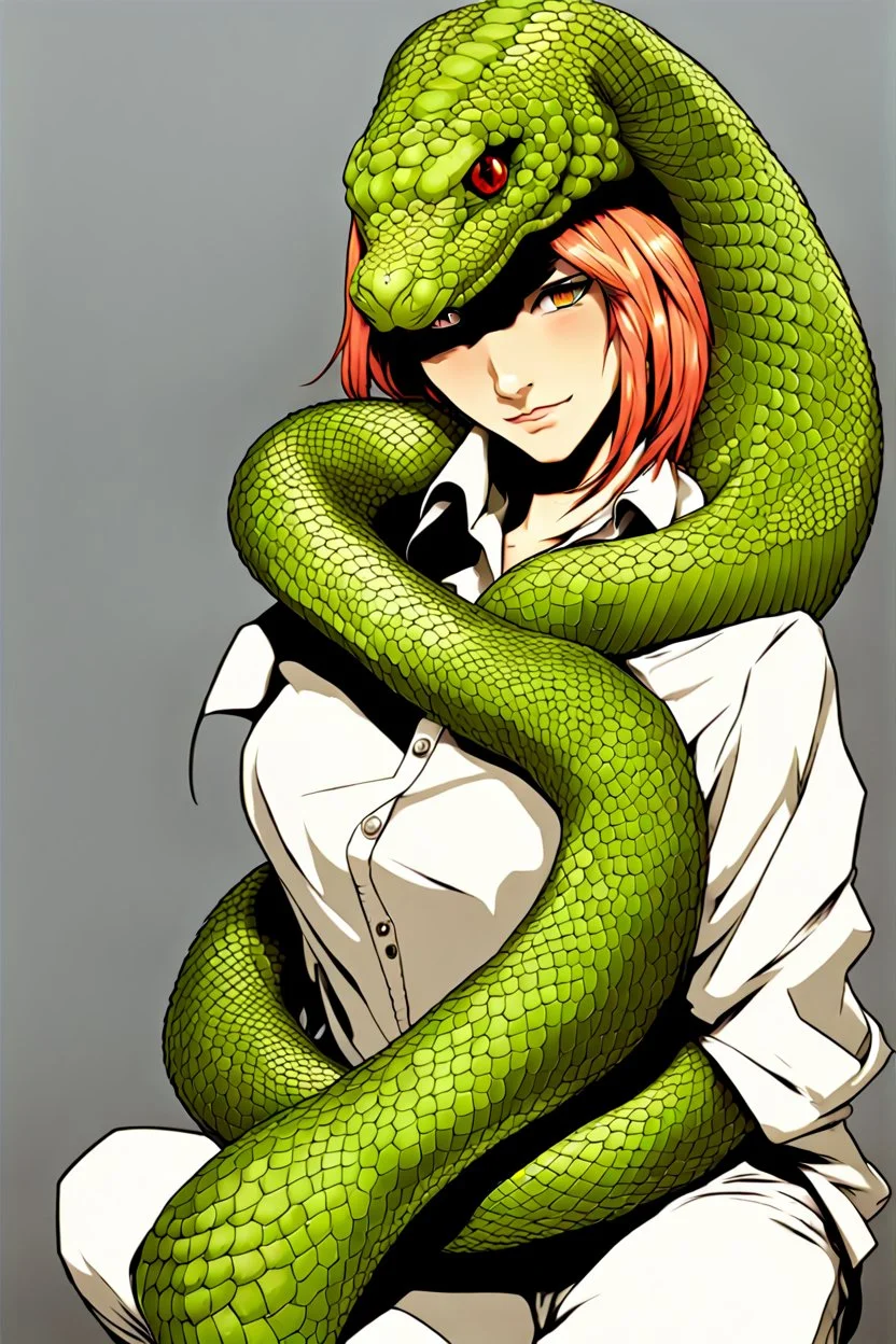 detailed persona, female snake head instead of hair