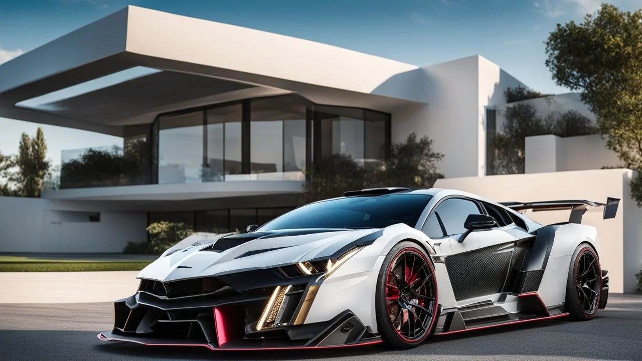 Mustang MANSORY Fused with Lamborghini Veneno, Super Detailed, desktop wallpaper, 4K