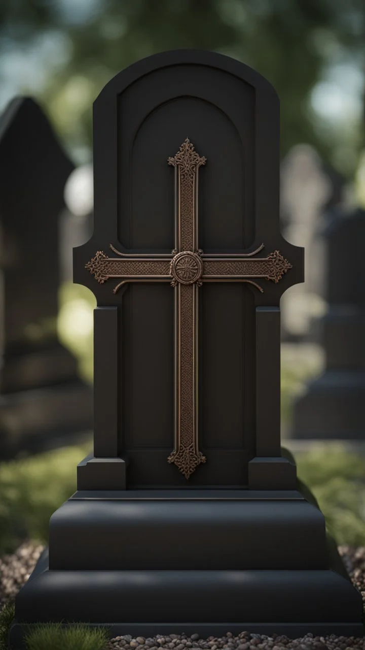 photorealistic hyperdetailed grave marked with a wooden cross