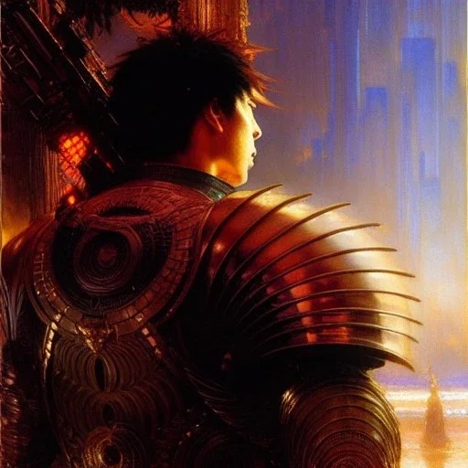 portrait of 'Briareos Hecatonchires - Appleseed Alpha', painting by gaston bussiere, greg rutkowski, yoji shinkawa, yoshitaka amano, tsutomu nihei, donato giancola, tim hildebrandt, evan lee,oil on canvas, cinematic composition, extreme detail,fit full head inside picture,16k