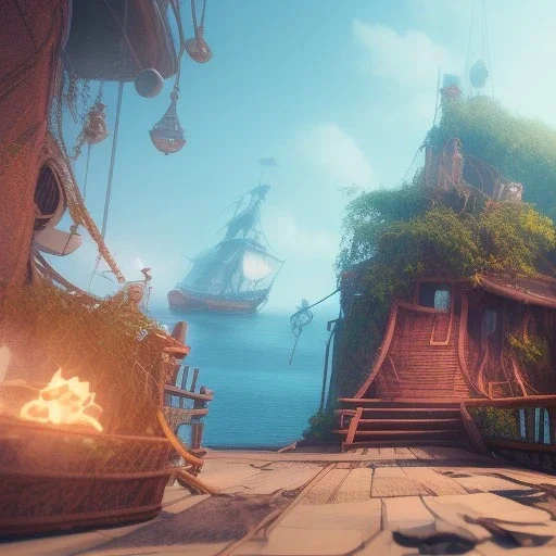 Pirate unreal engine 5, octane render, cinematic