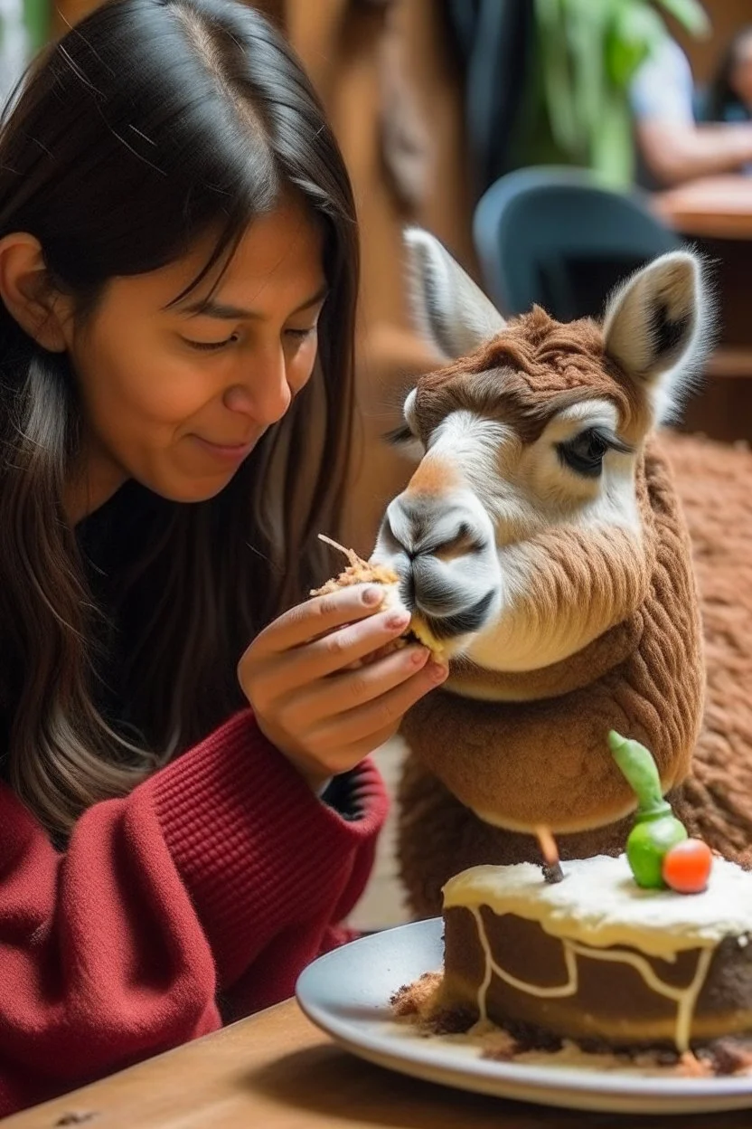 cake eating a lama