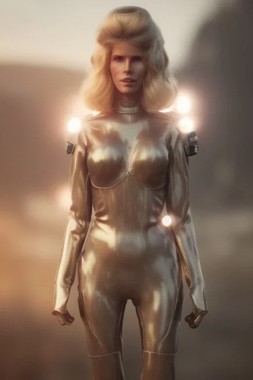 Ultra Realistic retro sci-fi movie scene, waist up view portrait, blonde woman, sweet young Claudia Schiffer face, perfect iris, glow eyes, makeup, weapon. Soldiers next to background, Retro sci-fi style, helmet, tight latex coat, fog, rain, soft color, highly detailed, unreal engine 5, ray tracing, RTX, lumen lighting, ultra detail, volumetric lighting, 3d, finely drawn, high definition, high resolution.