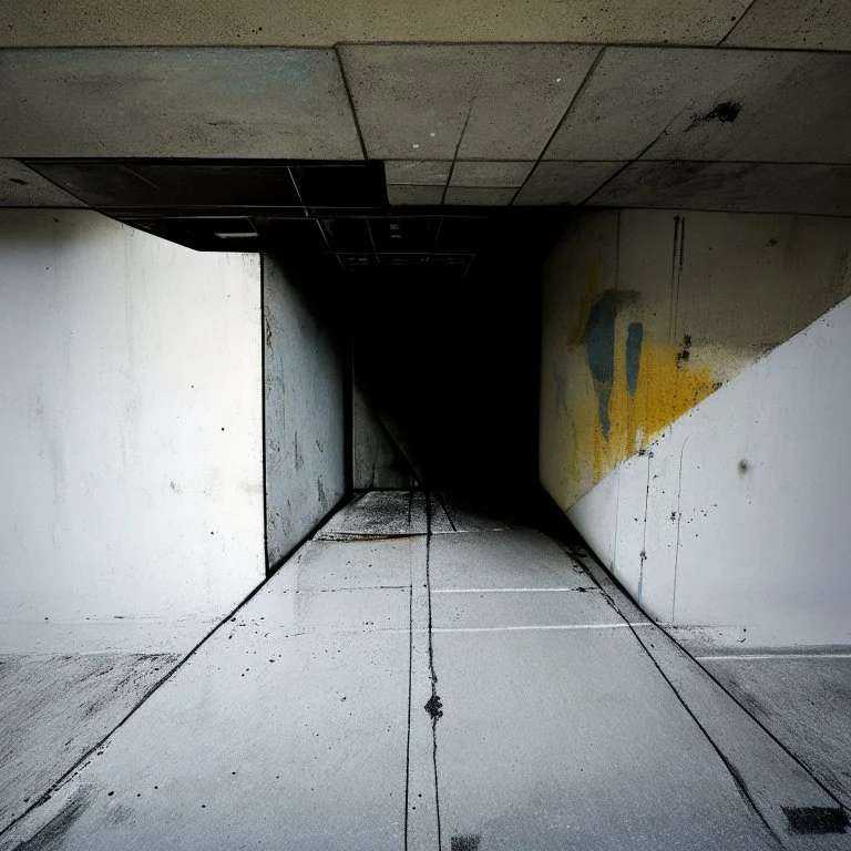 Minimal abstract oil paintings desolate 1960s carpark concrete fragments rough paint graffiti . style of Justin Mortimer and Francis Bacon. road markings.