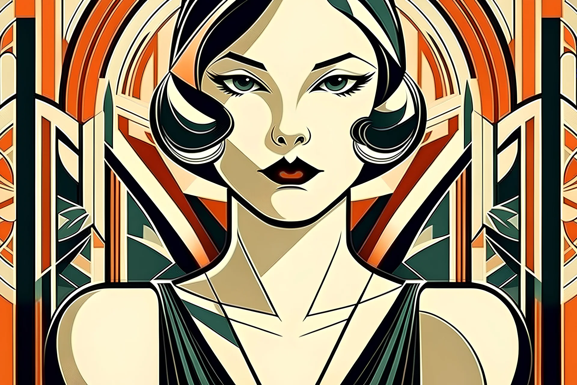 woman in art deco style