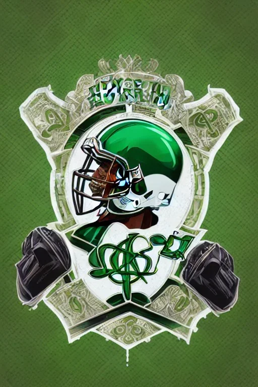 Boston Shamrocks American Football team logo, Magazine Cover, Vintage photo, detailed, hyper-realistic