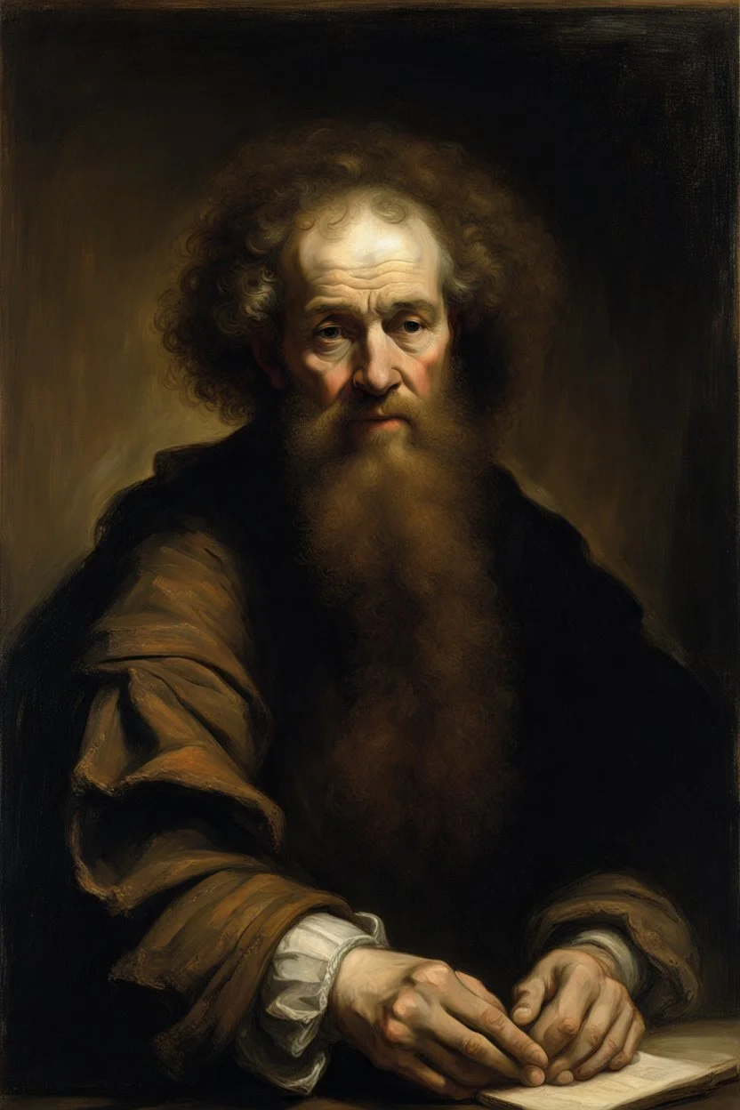 master oil painting by Rembrandt,The truths you seek are yours alone to keep. I am but echo, shadow, whispered name— You are the one who plays the greater game. The gods of old still hunger in the void, But you, Klein Moretti, cannot be destroyed. Not wholly. Not while one soul calls you friend, Not while this story races toward its end.