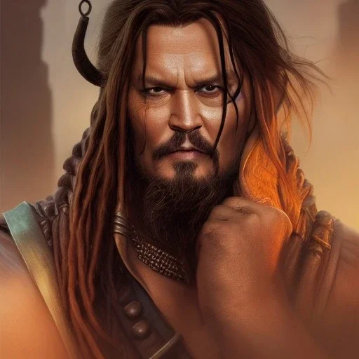 ultra realistic illustration, hulking herculean johnny depp as a rogue pirate thief from baldurs gate and diablo, intricate from baldurs gate, elegant, highly detailed, digital painting, artstation, concept art, smooth, sharp focus, illustration, art by artgerm and greg rutkowski and alphonse mucha