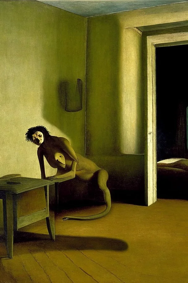 a chimera in a liminal room depicted by balthus