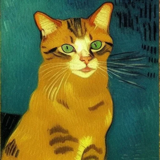 Portrait of a cat by Van Gogh